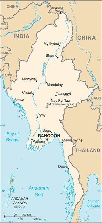 Map of Myanmar